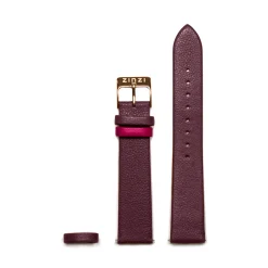 Outlet Zinzi Retro leren horlogeband paars roségoudkleurige stalen sluiting 18mm RETBAND16