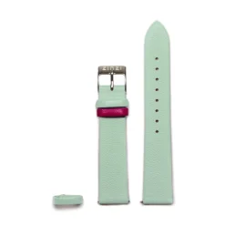 Discount Zinzi Retro leren horlogeband mintgroen stalen sluiting 18mm RETBAND22