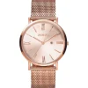 Discount Zinzi Roman horloge roségoudkleurige wijzerplaat en kast stalen mesh band roségoudkleurig 34mm extra dun ZIW505M