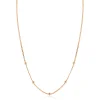Online Zinzi rosé-plated zilveren gourmet ketting met vijf bolletjes 42–45cm ZIC2714R