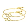 Discount Zinzi set van 2 gold-plated zilveren armbanden met 2 verbonden hartjes 16,5-19,5cm ZIA2513G-SET