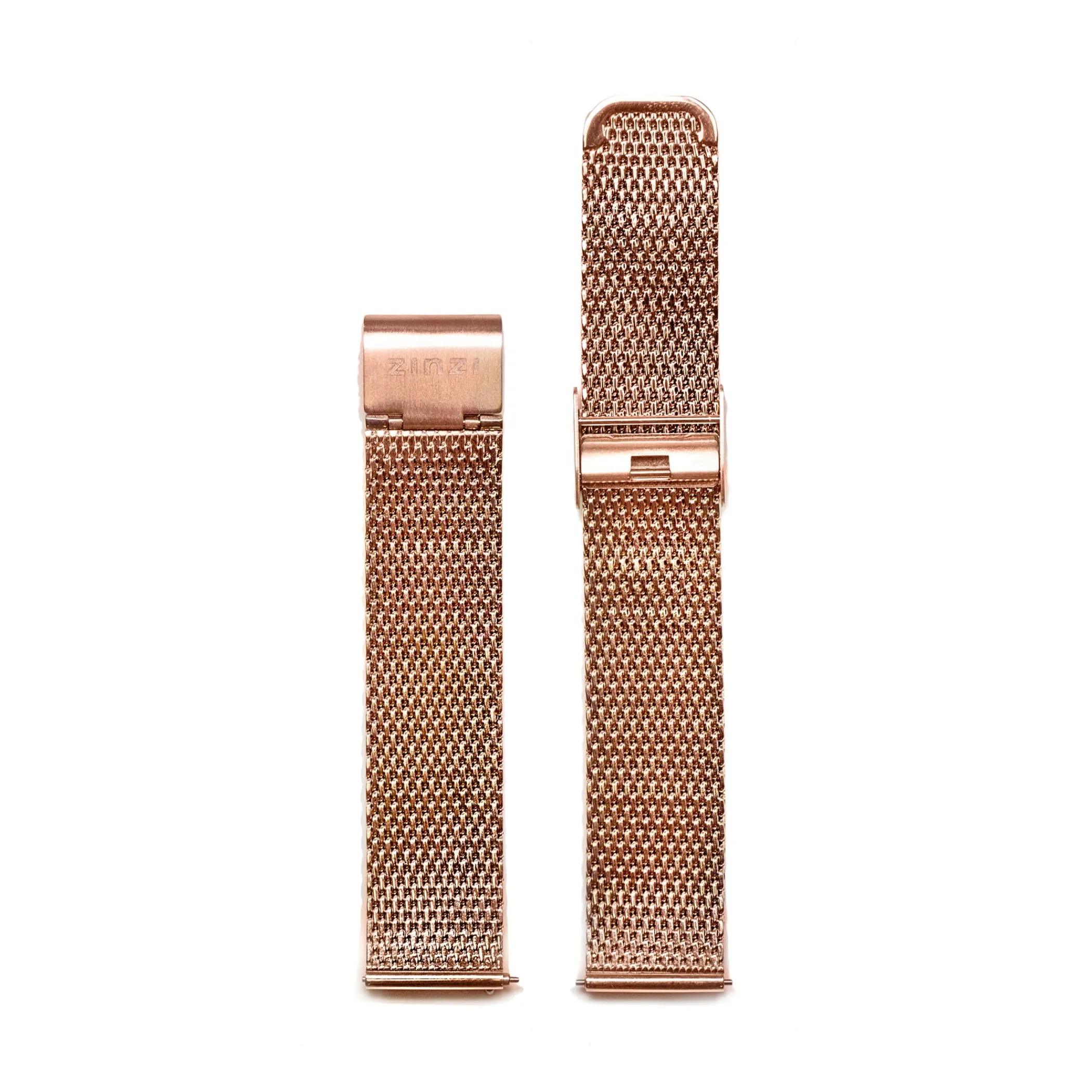 Sale Zinzi stalen mesh horlogeband roségoudkleurig 18mm RETBAND2
