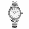 Hot Zinzi Tresor horloge 32mm bezet met witte zirkonia's, parelmoer wijzerplaat en zilverkleurige stalen kast en schakelband ZIW2417
