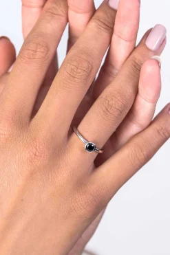 Discount Zinzi zilveren aanschuifring rond zwart ZIR1298Z