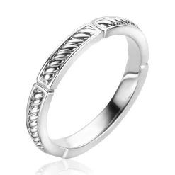 Best Zinzi zilveren aanschuifring met stoere gedraaide bewerking (3mm breed) ZIR2395