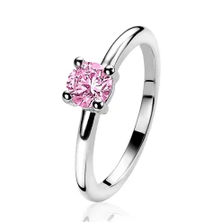 Clearance Zinzi zilveren aanschuifring 5mm chaton roze ZIR1300R