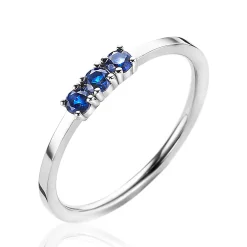 Hot Zinzi zilveren aanschuifring chaton gezet donkerblauw ZIR2127B
