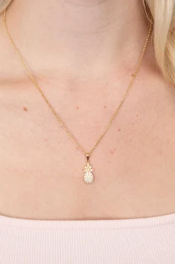 Sale Zinzi zilveren ananas hanger 14K geel verguld wit 18mm ZIH2084 (zonder collier)