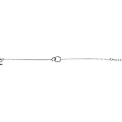 Online Zinzi zilveren armband 2 open rondjes verbonden wit ZIA1782