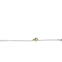 Clearance Zinzi zilveren armband bicolor schakel met twee harten verbonden 17-20cm ZIA2276