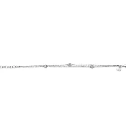 Best Zinzi zilveren armband dubbel hartje wit ZIA1721