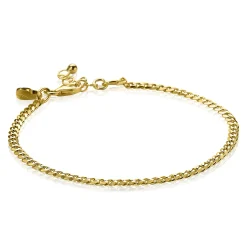 Clearance Zinzi zilveren armband geel verguld 3mm gourmet ZIA1418G