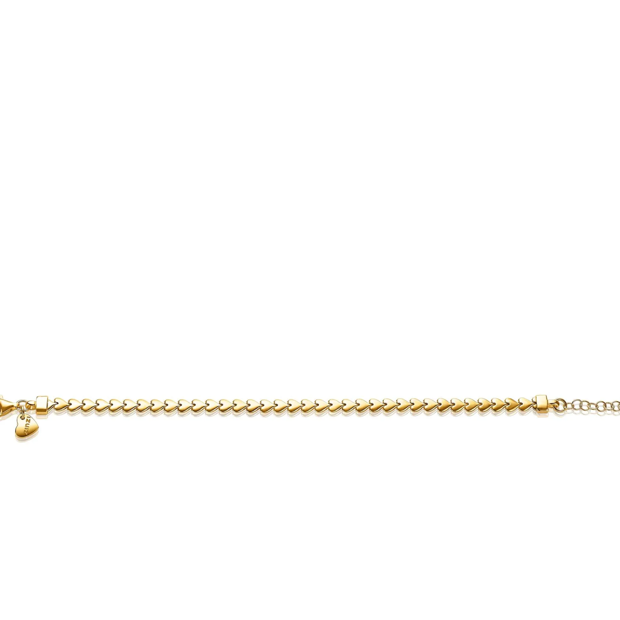 Hot Zinzi zilveren armband geel verguld hartjes 4,5mm breed ZIA1798G