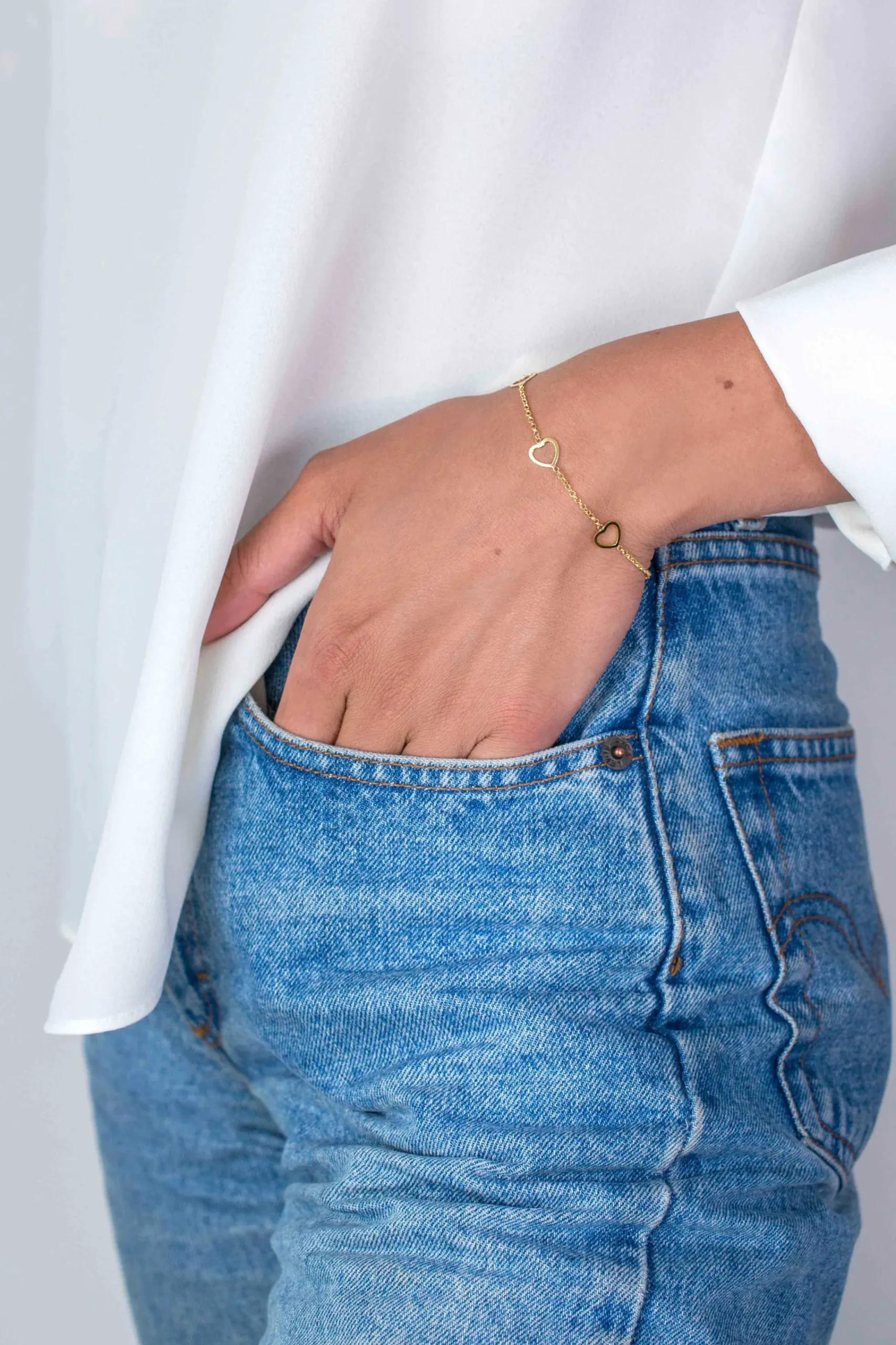 Online Zinzi zilveren armband geel verguld hart 17-20cm ZIA1188G