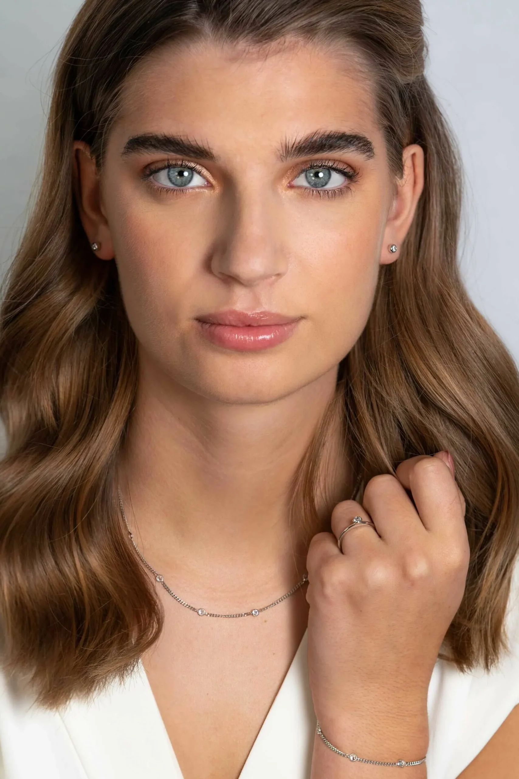 Discount Zinzi zilveren armband gourmet schakel met witte ronde zirconia's ZIA2263