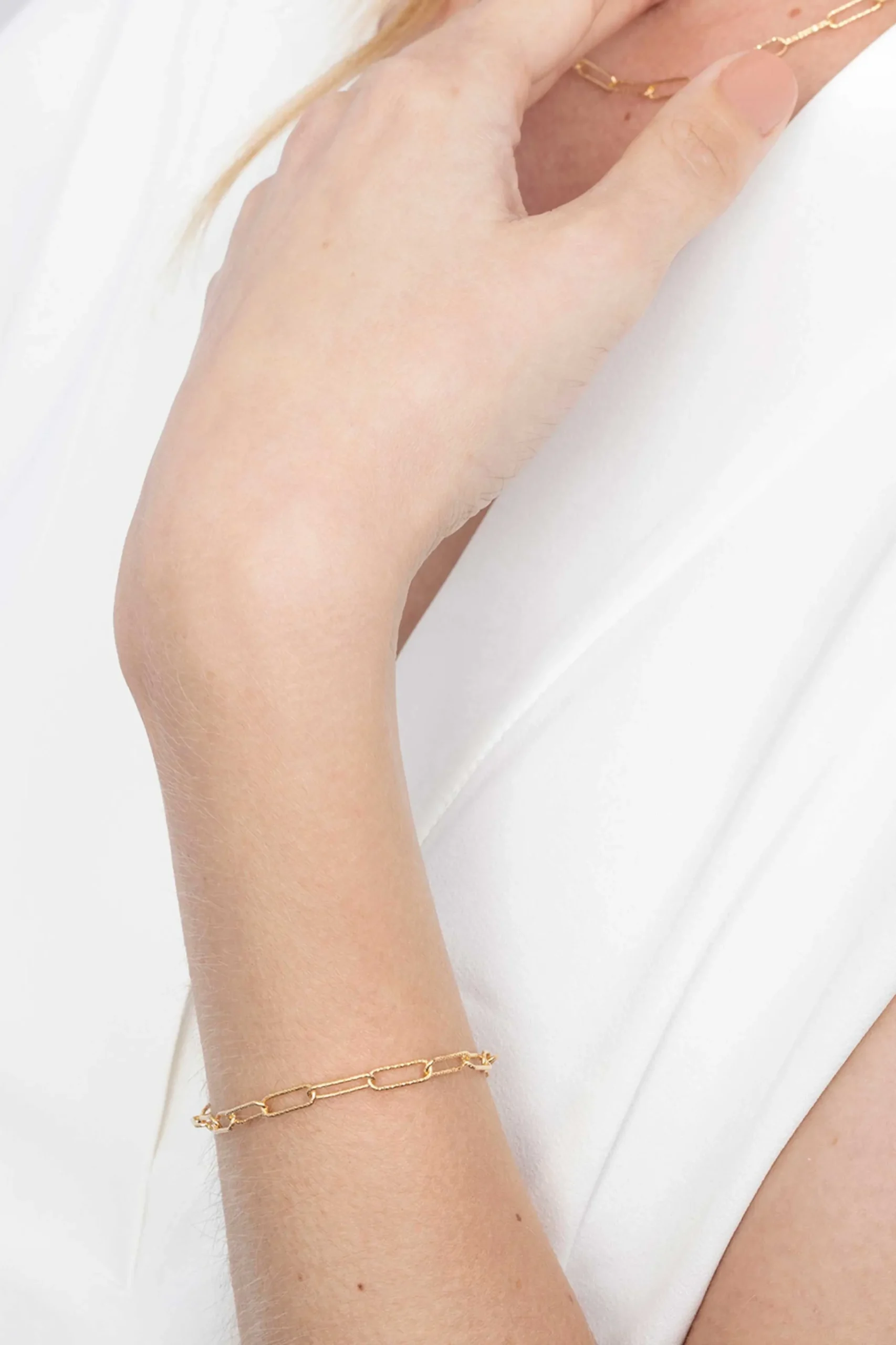 Best Zinzi zilveren armband in 14K geel verguld met trendy paperclip schakels van 3,4mm breed ZIA1992G