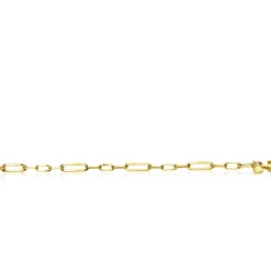 Clearance Zinzi zilveren armband in 14K geel verguld met ovale closed for ever schakels 6mm breed ZIA1990G