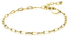 Outlet Zinzi zilveren armband 14K geel verguld 2,5mm paperclip schakel ZIA2150G