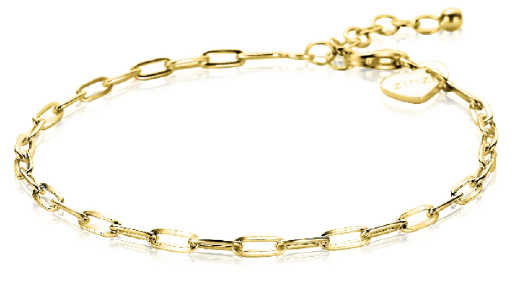 Outlet Zinzi zilveren armband 14K geel verguld 2,5mm paperclip schakel ZIA2150G