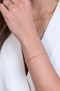 Outlet Zinzi zilveren armband 14K geel verguld 2,5mm paperclip schakel ZIA2150G