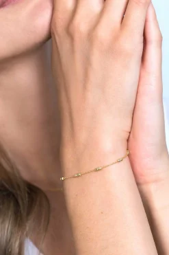 Discount Zinzi zilveren armband 14K geel verguld vierkante blokjes 17-20cm ZIA2218G
