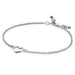 Clearance Zinzi zilveren armband met open hartje ZIA1420