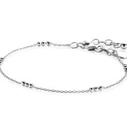 Discount Zinzi zilveren armband met fijne jasseron schakel en vijf trio-bolletjes 17-20cm ZIA2465
