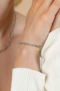 Discount Zinzi zilveren armband met paperclip schakels 4mm, gedecoreerd met speelse bolletjes 17-20cm ZIA2586