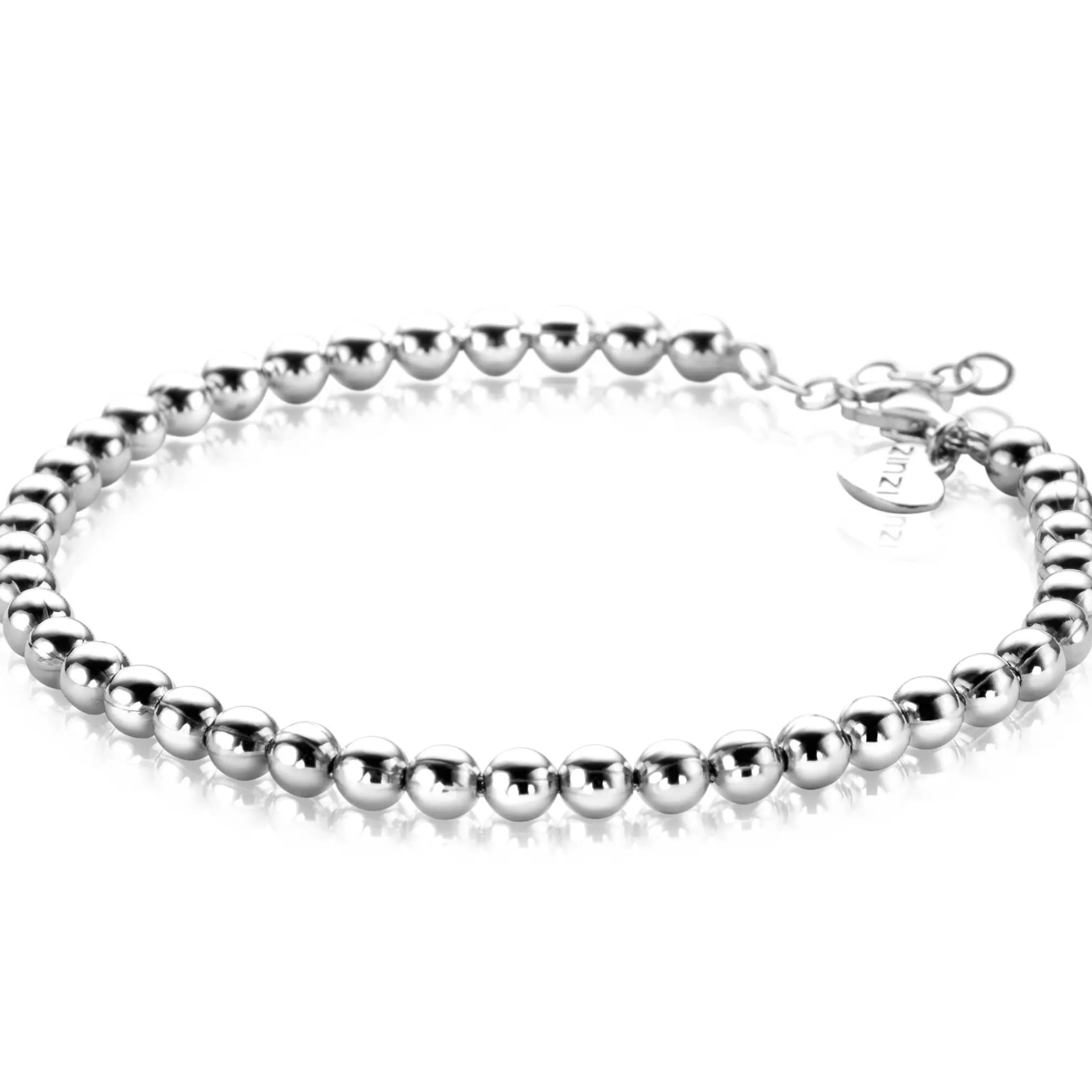 Hot Zinzi zilveren armband met bolletjes schakel 4mm breed 18-20cm ZIA2659