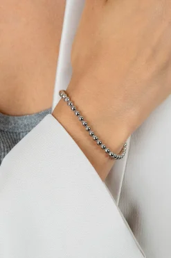 Hot Zinzi zilveren armband met bolletjes schakel 4mm breed 18-20cm ZIA2659