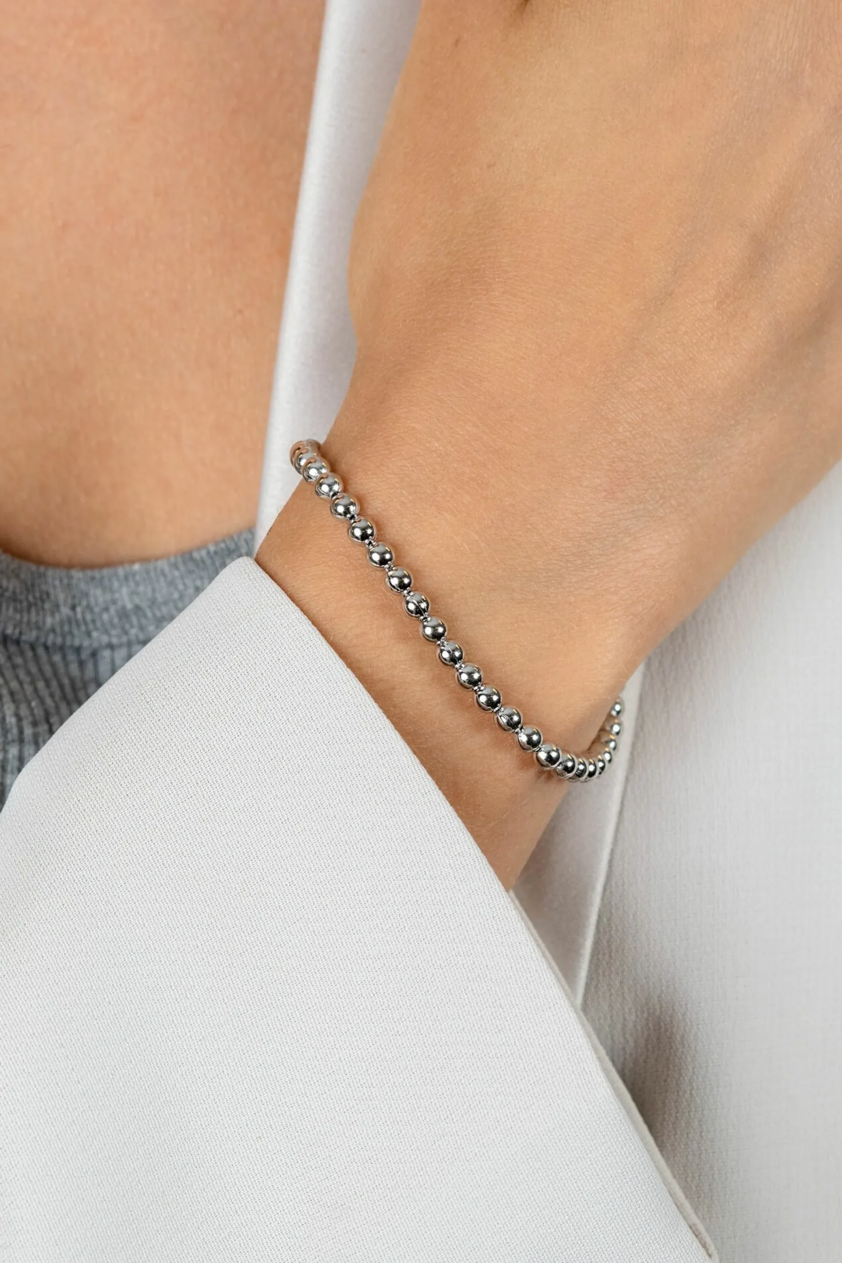 Hot Zinzi zilveren armband met bolletjes schakel 4mm breed 18-20cm ZIA2659