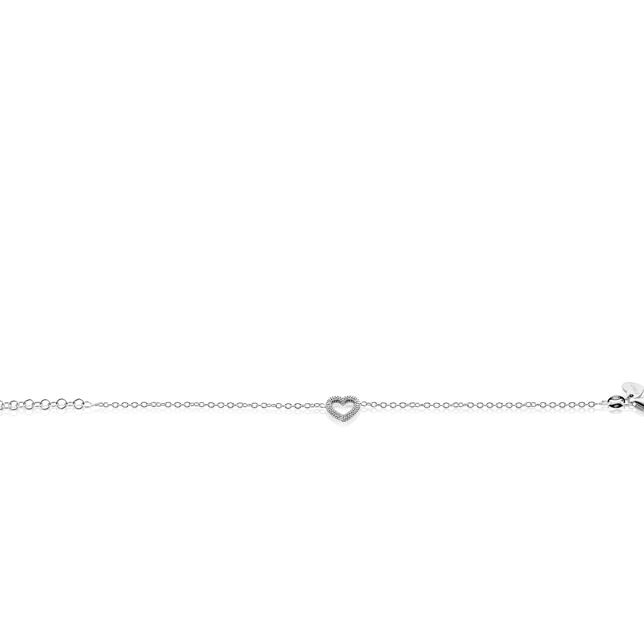 Hot Zinzi zilveren armband met open hartje (9,5mm) voorzien van een bolstructuur 17-20cm ZIA2703