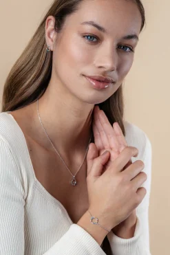 Online Zinzi zilveren armband met open rondje 12mm bezet regenboog 17-20cm ZIA2170Z