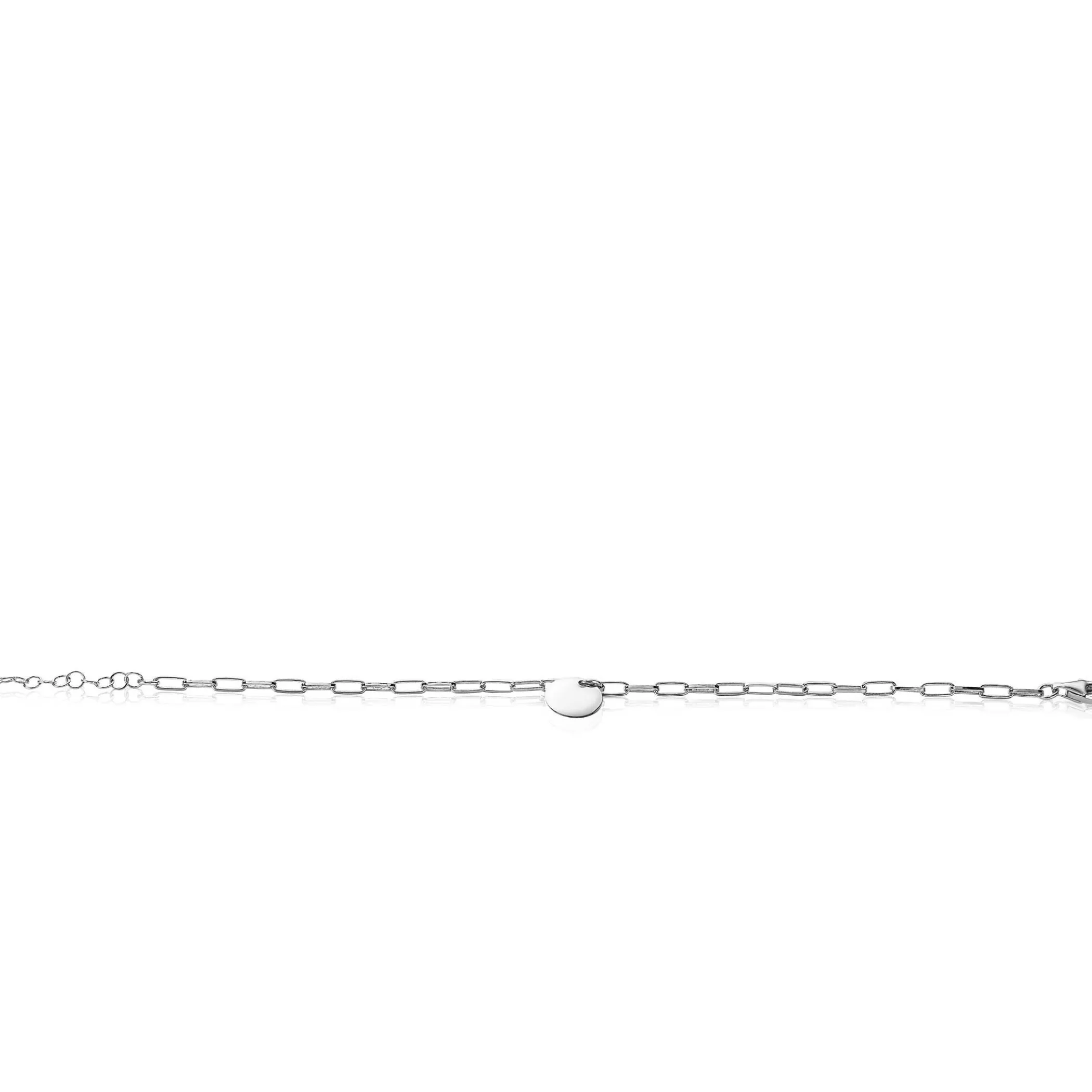 Best Zinzi zilveren armband paperclip schakel rond plaatje ZIA2166