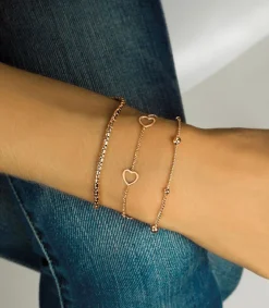 Outlet Zinzi zilveren armband rosé verguld hart 17-20cm ZIA1188R