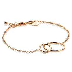 New Zinzi zilveren armband rosé verguld ronde vormen 16-19cm ZIA1278R