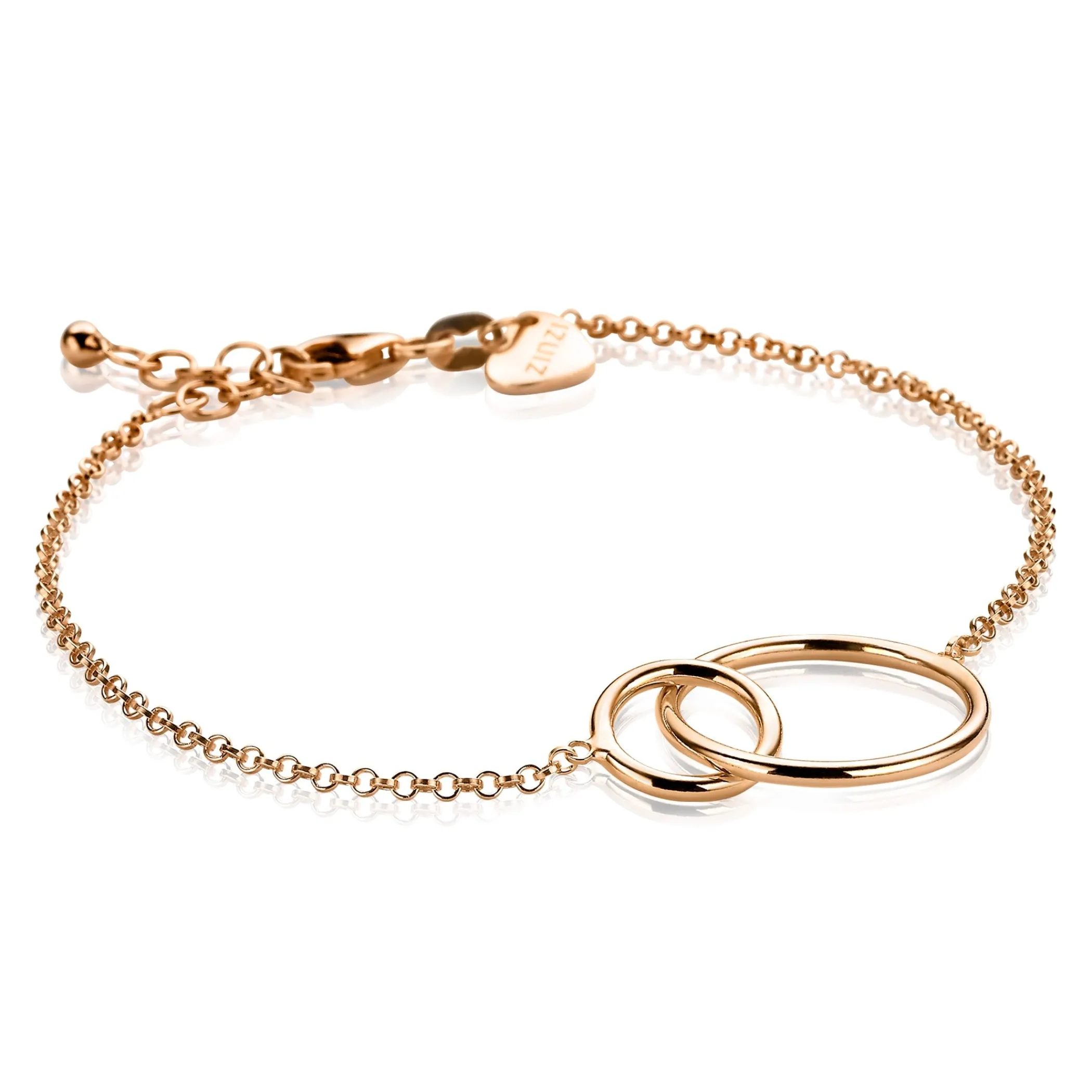 New Zinzi zilveren armband rosé verguld ronde vormen 16-19cm ZIA1278R