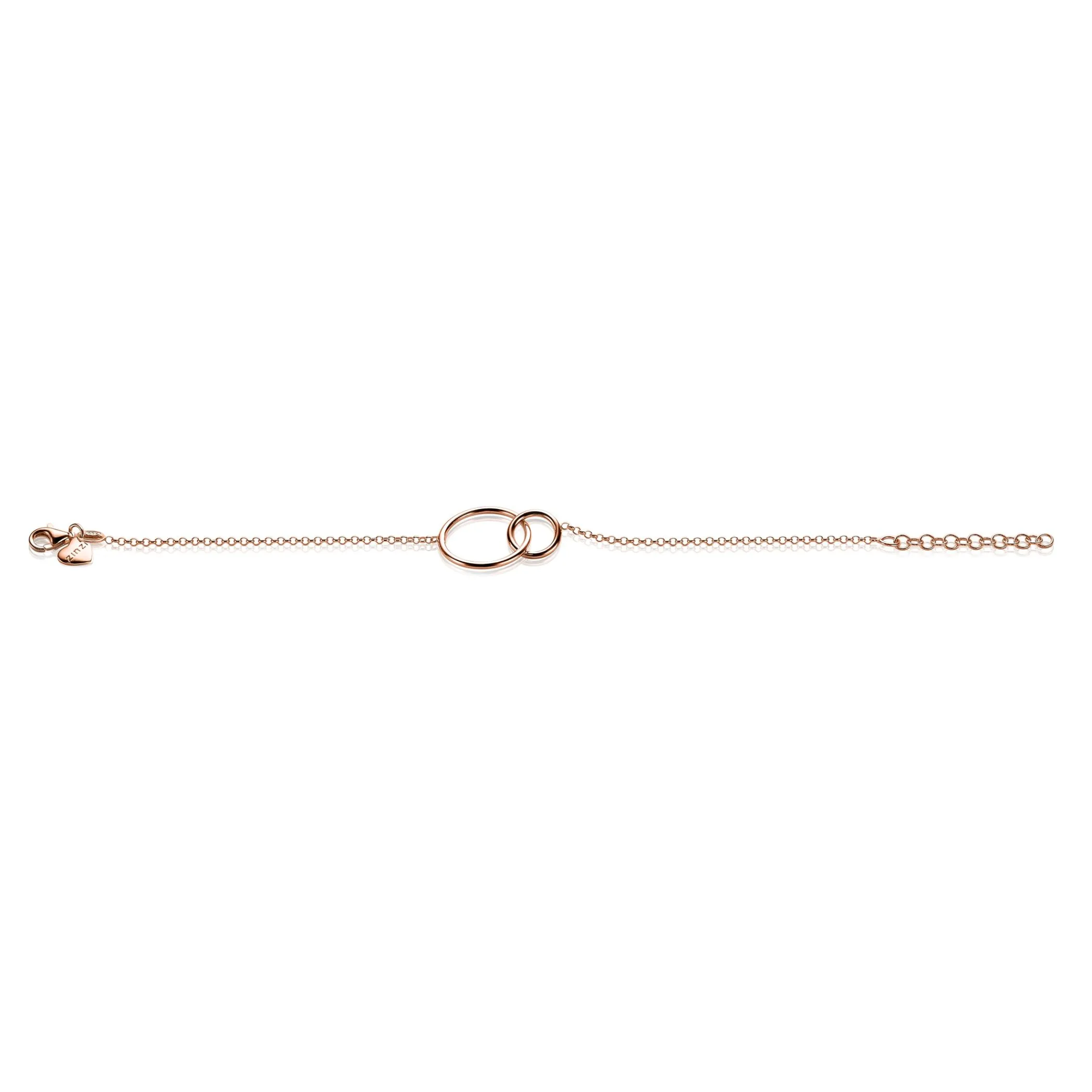 New Zinzi zilveren armband rosé verguld ronde vormen 16-19cm ZIA1278R