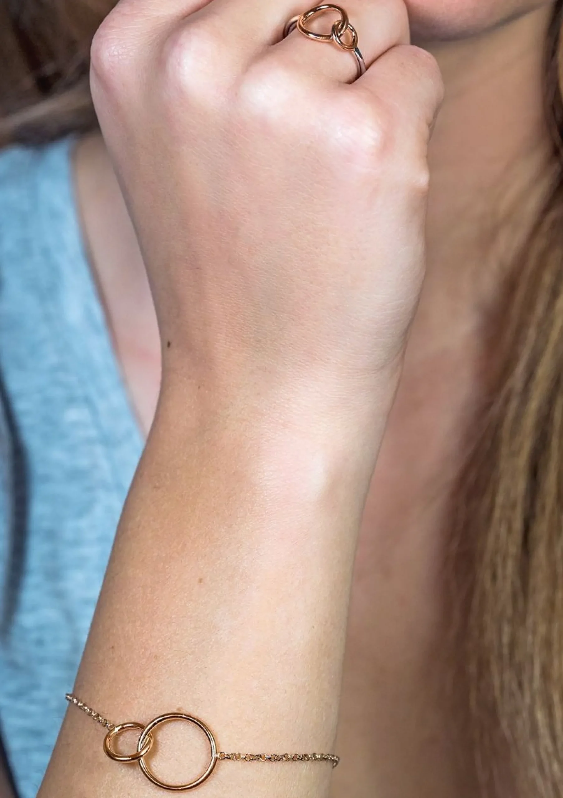New Zinzi zilveren armband rosé verguld ronde vormen 16-19cm ZIA1278R