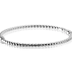Clearance Zinzi zilveren bangle armband met bolletjes-motief 3mm en luxe scharniersluiting ZIA2755