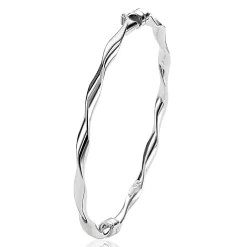 Best Zinzi zilveren bangle armband met gedraaide buis 4mm met luxe scharniersluiting ZIA2756