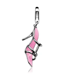 New Zinzi zilveren bedel sandaal roze CHARMS162