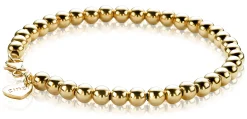 New Zinzi zilveren bolletjes armband geel verguld 4mm breed 17-20cm ZIA1010G