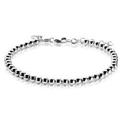 Sale Zinzi zilveren bolletjes armband 4mm breed 17-20cm ZIA1010