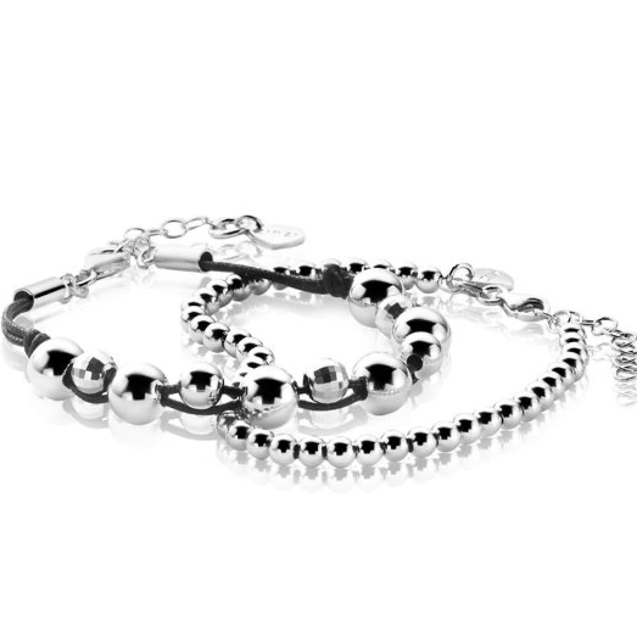 Sale Zinzi zilveren bolletjes armband 4mm breed 17-20cm ZIA1010