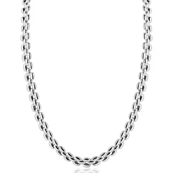 Best Zinzi zilveren brede rolex-style schakel-collier 8mm breed 43cm ZIC2764