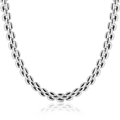 Best Zinzi zilveren brede rolex-style schakel-collier 8mm breed 43cm ZIC2764