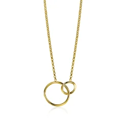 Clearance Zinzi zilveren collier geel verguld ronde vormen 42-45cm ZIC1278G