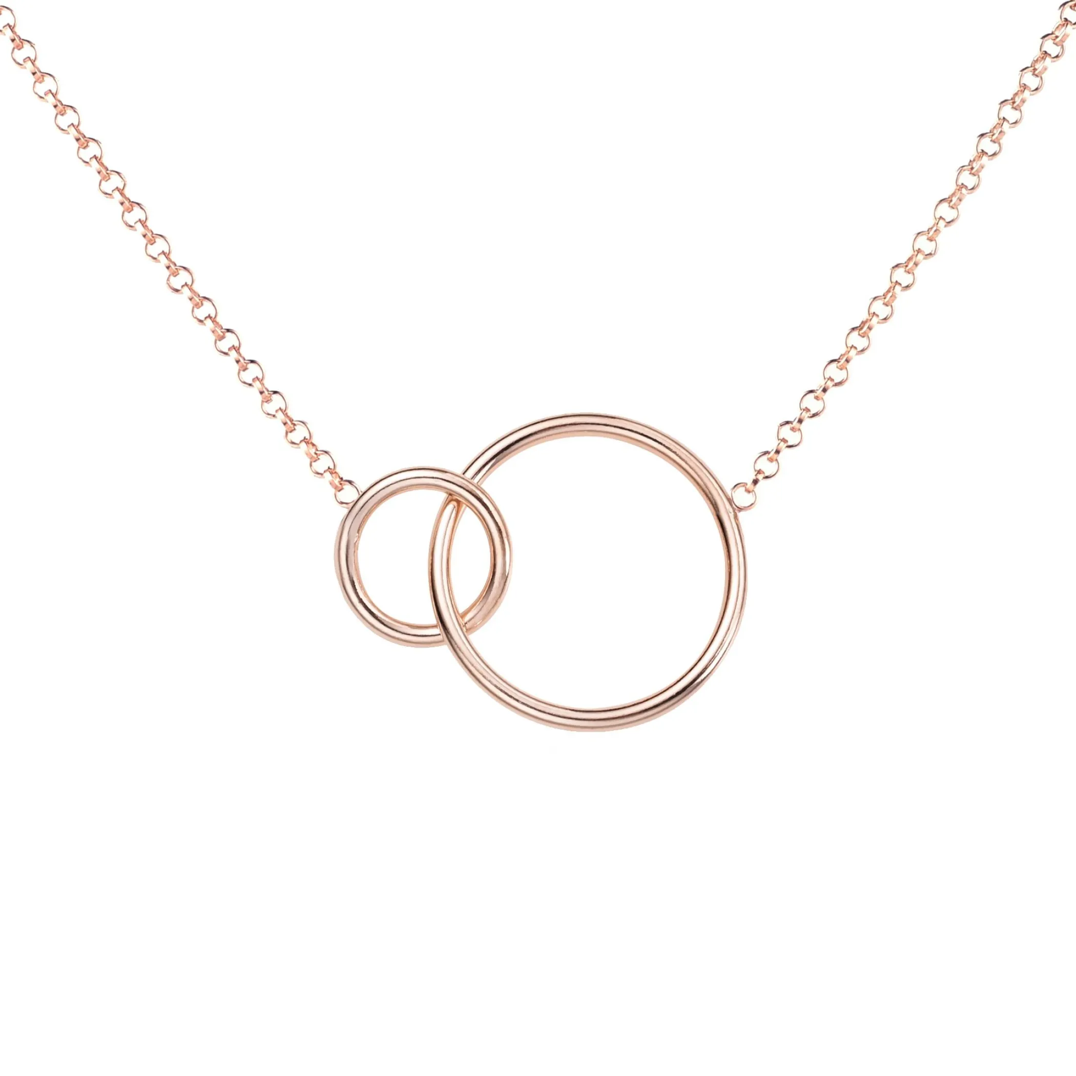 Online Zinzi zilveren collier rosé verguld ronde vormen 42-45cm ZIC1278R