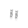 Hot Zinzi zilveren creolen kruislings glad wit 15x5mm ZIO1569